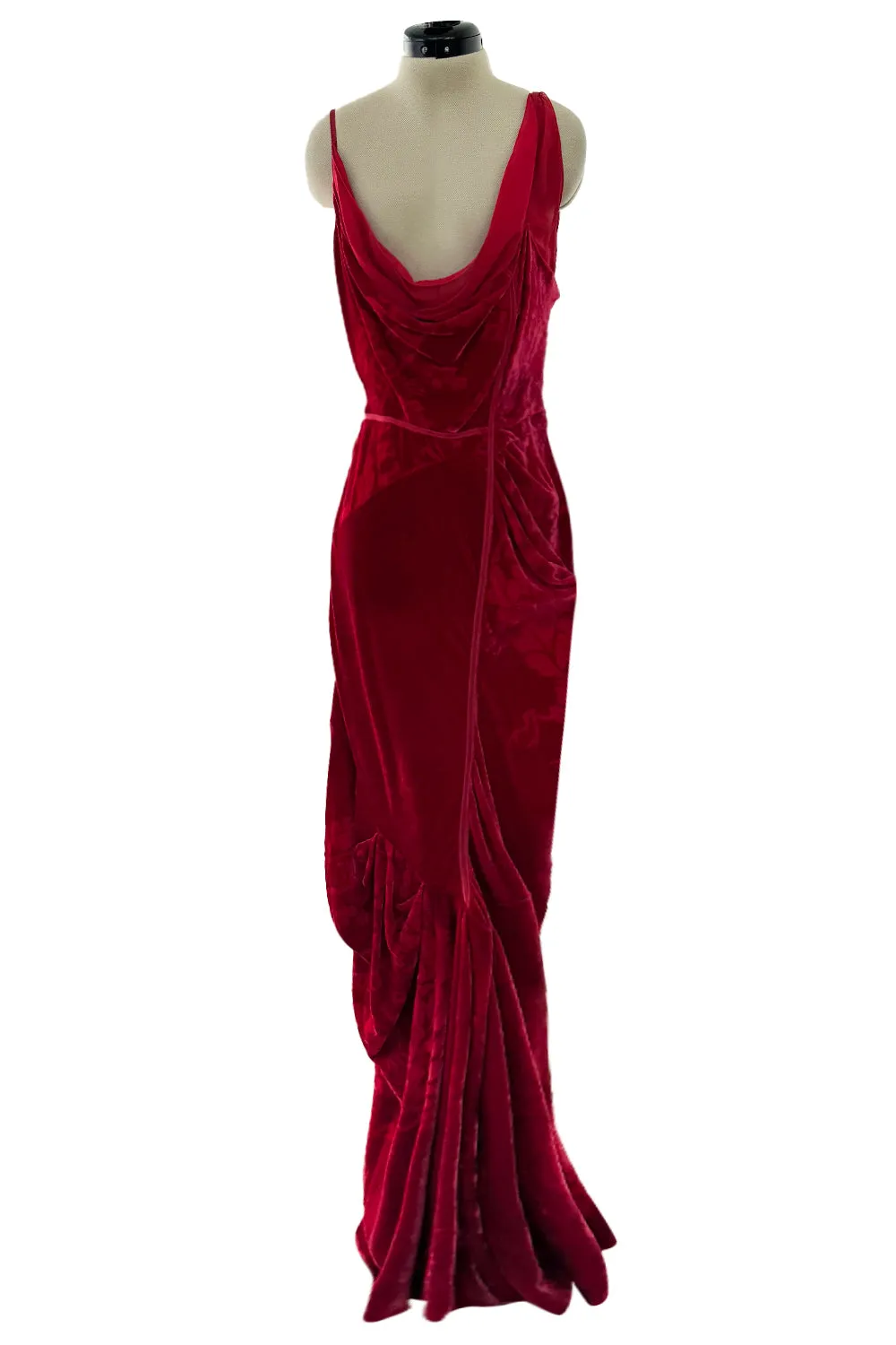 Fall 2006 Christian Dior by John Galliano Runway Look 41 Red Velvet Dress