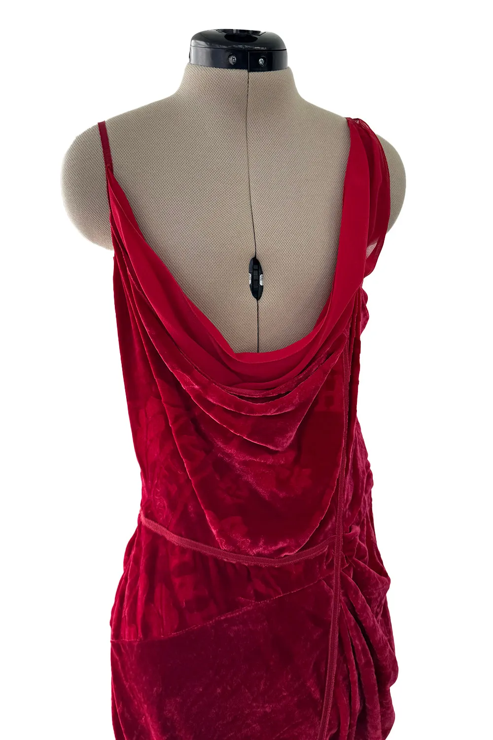 Fall 2006 Christian Dior by John Galliano Runway Look 41 Red Velvet Dress