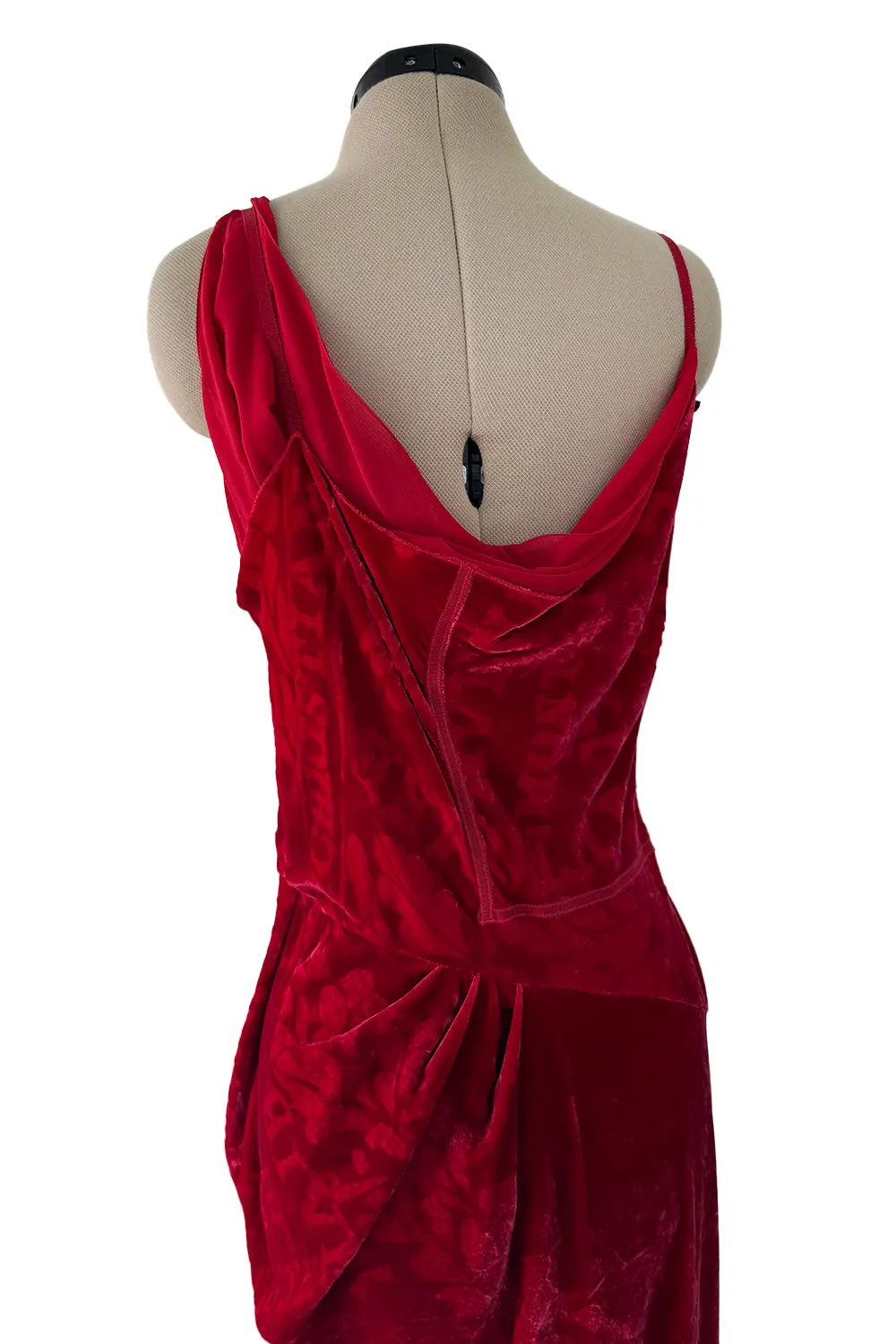 Fall 2006 Christian Dior by John Galliano Runway Look 41 Red Velvet Dress