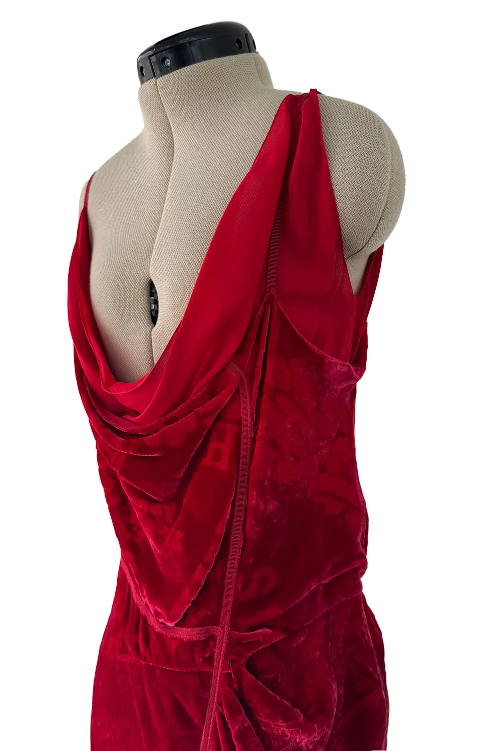 Fall 2006 Christian Dior by John Galliano Runway Look 41 Red Velvet Dress