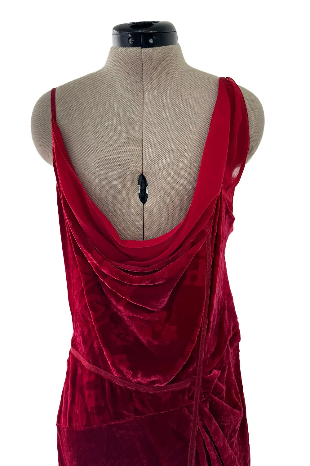 Fall 2006 Christian Dior by John Galliano Runway Look 41 Red Velvet Dress