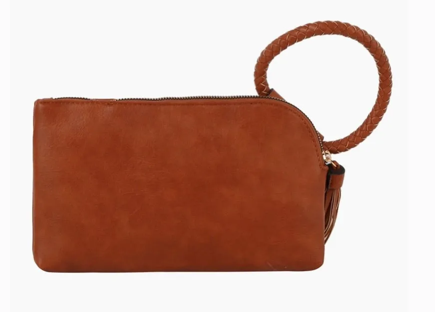 Fashion Cuff Handle Tassel Wristlet Clutch Bag