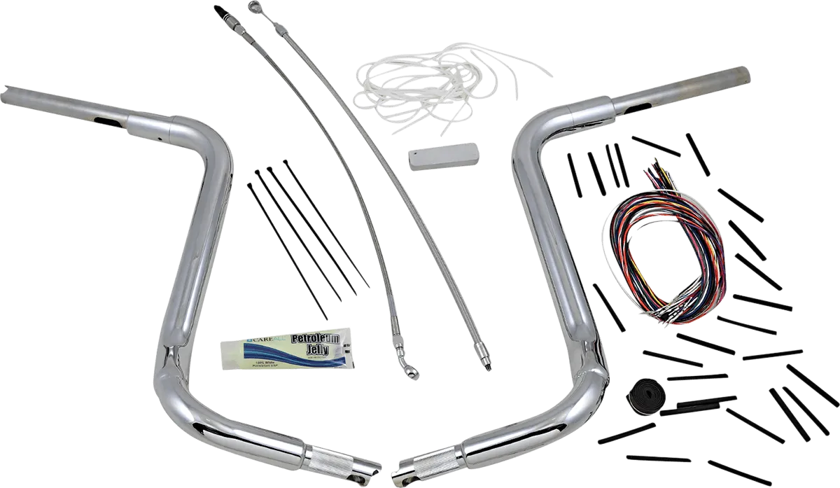 Fat Baggers, Inc. 809416 1-1/2in. EZ Install Pointed Top Handlebar Kit - Chrome
