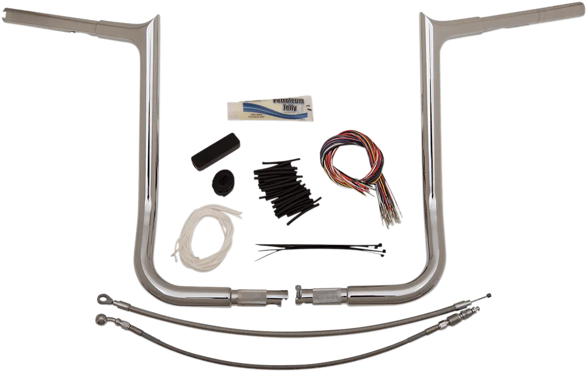 Fat Baggers, Inc. 909116 1-1/4in. EZ Install Handlebar Kit with Pointed Top Handlebars - Chrome