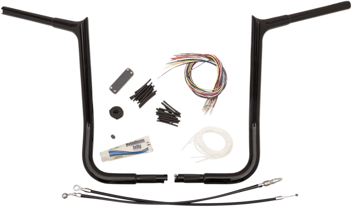 Fat Baggers, Inc. 909116-B 1-1/4in. EZ Install Handlebar Kit with Pointed Top Handlebars - Gloss Black