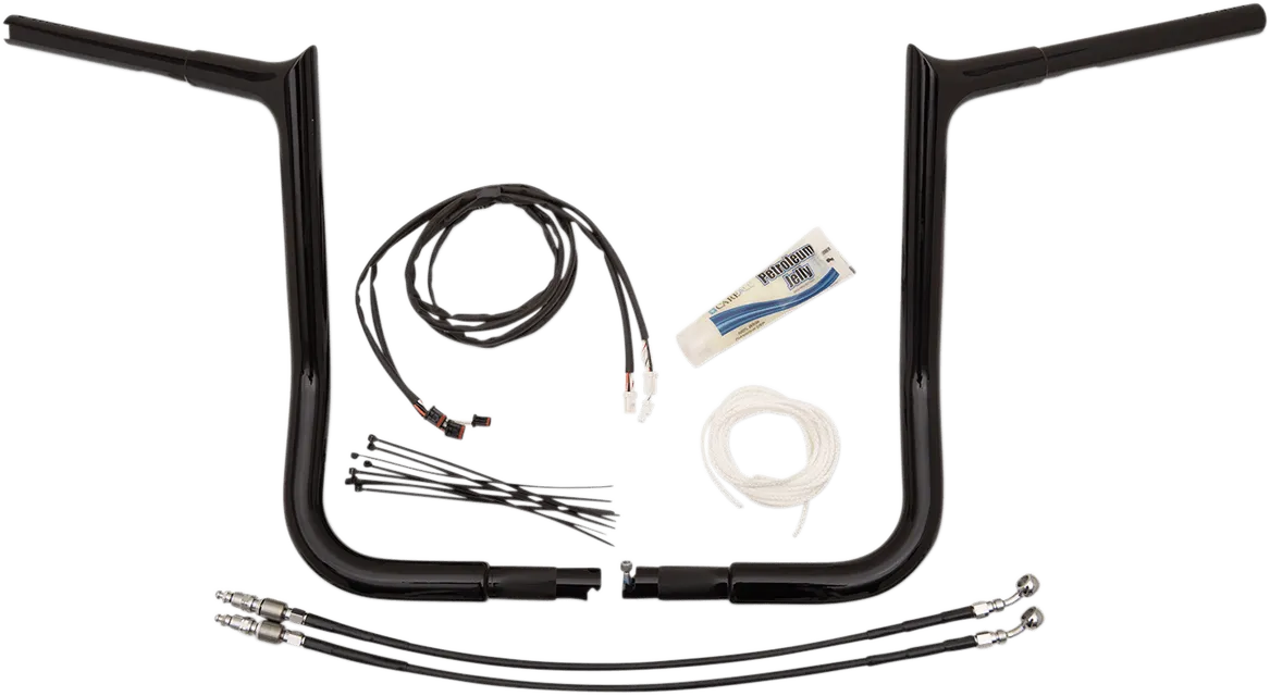 Fat Baggers, Inc. 909214-B 1-1/4in. EZ Install Handlebar Kit with Pointed Top Handlebars - Gloss Black