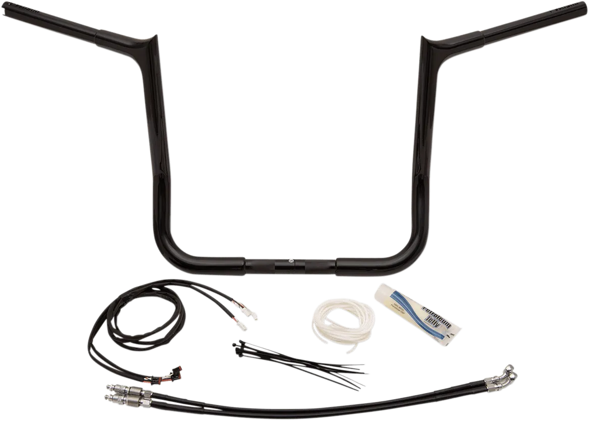 Fat Baggers, Inc. 909214-B 1-1/4in. EZ Install Handlebar Kit with Pointed Top Handlebars - Gloss Black