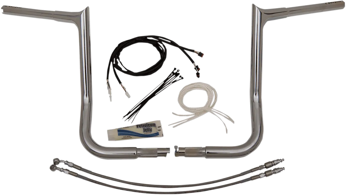 Fat Baggers, Inc. 909216 1-1/4in. EZ Install Handlebar Kit with Pointed Top Handlebars - Chrome