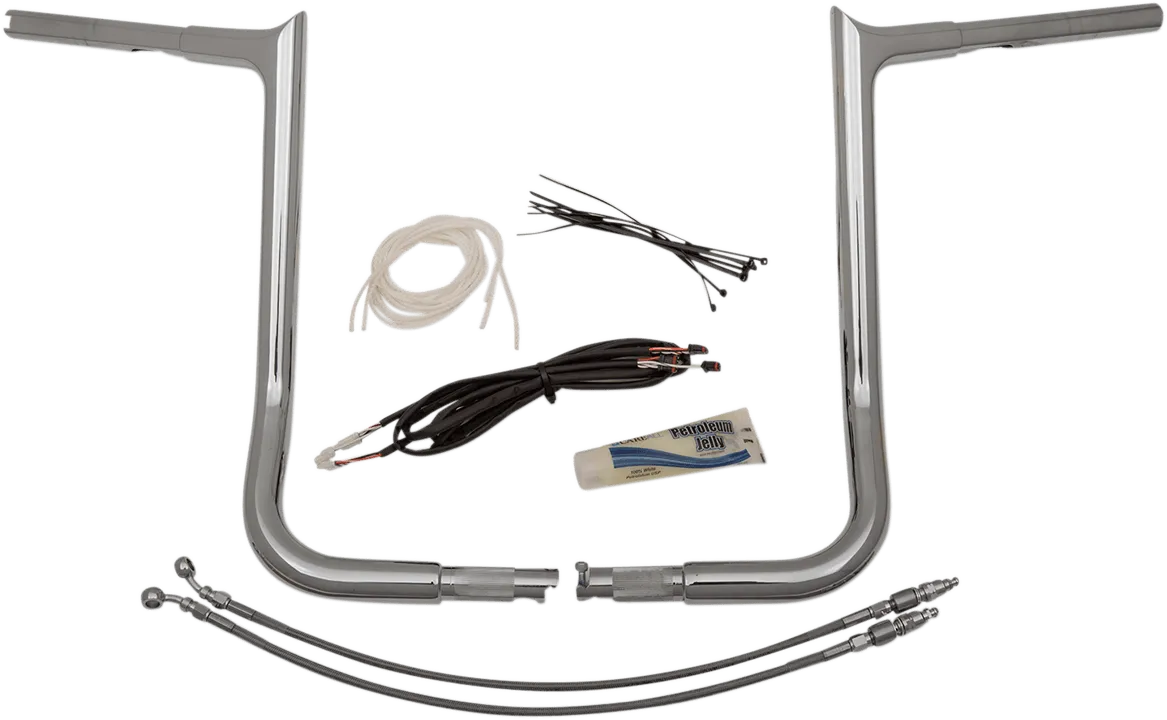 Fat Baggers, Inc. 909216 1-1/4in. EZ Install Handlebar Kit with Pointed Top Handlebars - Chrome