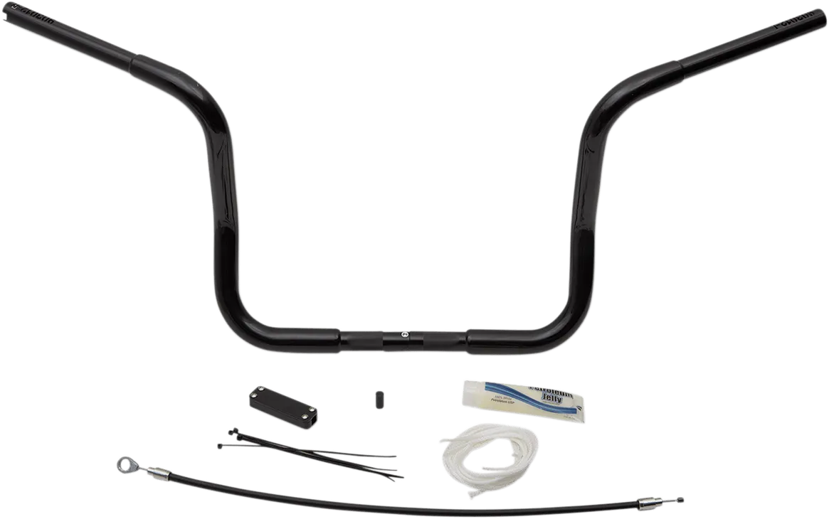 Fat Baggers, Inc. 909412-B 1-1/4in. EZ Install Handlebar Kit with Round Top Handlebars - Gloss Black