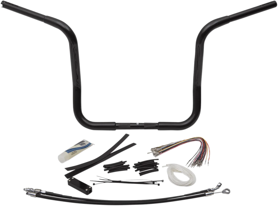 Fat Baggers, Inc. 909414-B 1-1/4in. EZ Install Handlebar Kit with Round Top Handlebars - Gloss Black