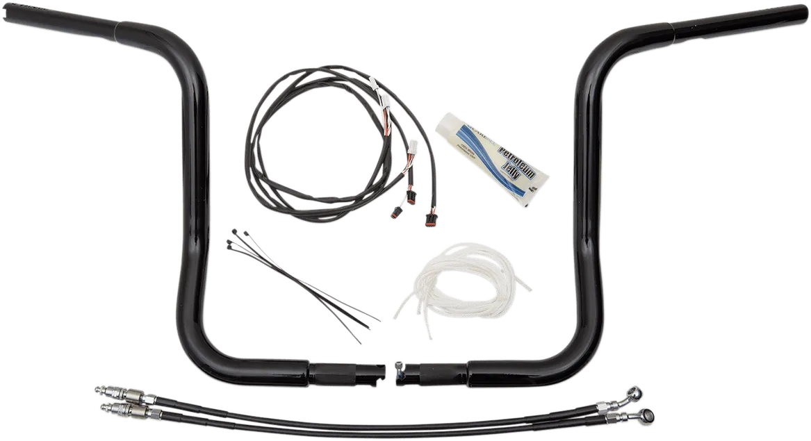 Fat Baggers, Inc. 909514-B 1-1/4in. EZ Install Handlebar Kit with Round Top Handlebars - Gloss Black