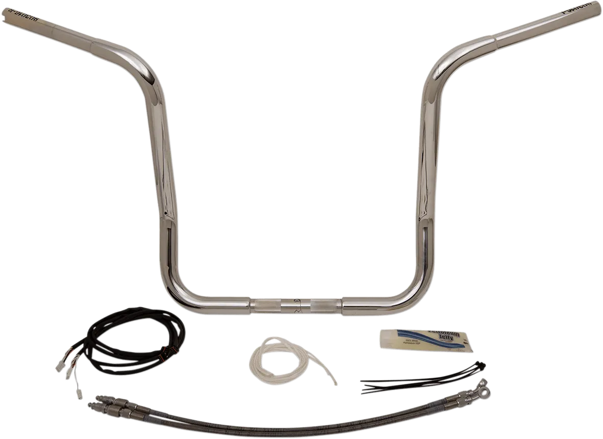 Fat Baggers, Inc. 909516 1-1/4in. EZ Install Handlebar Kit with Round Top Handlebars - Chrome