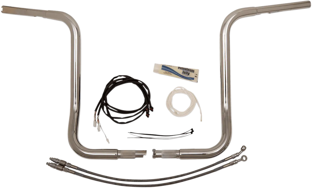 Fat Baggers, Inc. 909516 1-1/4in. EZ Install Handlebar Kit with Round Top Handlebars - Chrome
