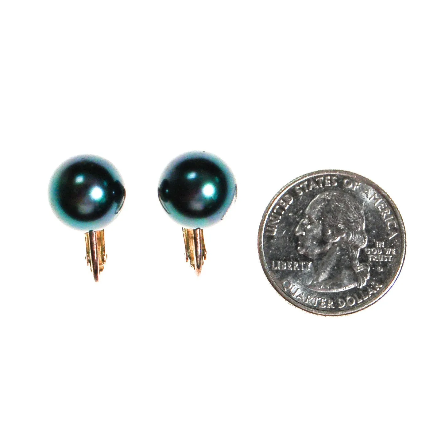 Faux Tahitian Black Pearl Earrings