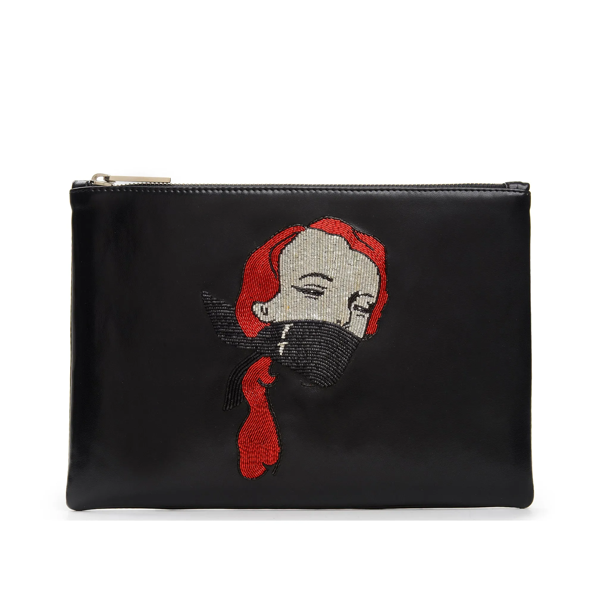FETISH EMBROIDERED CLUTCH BAG