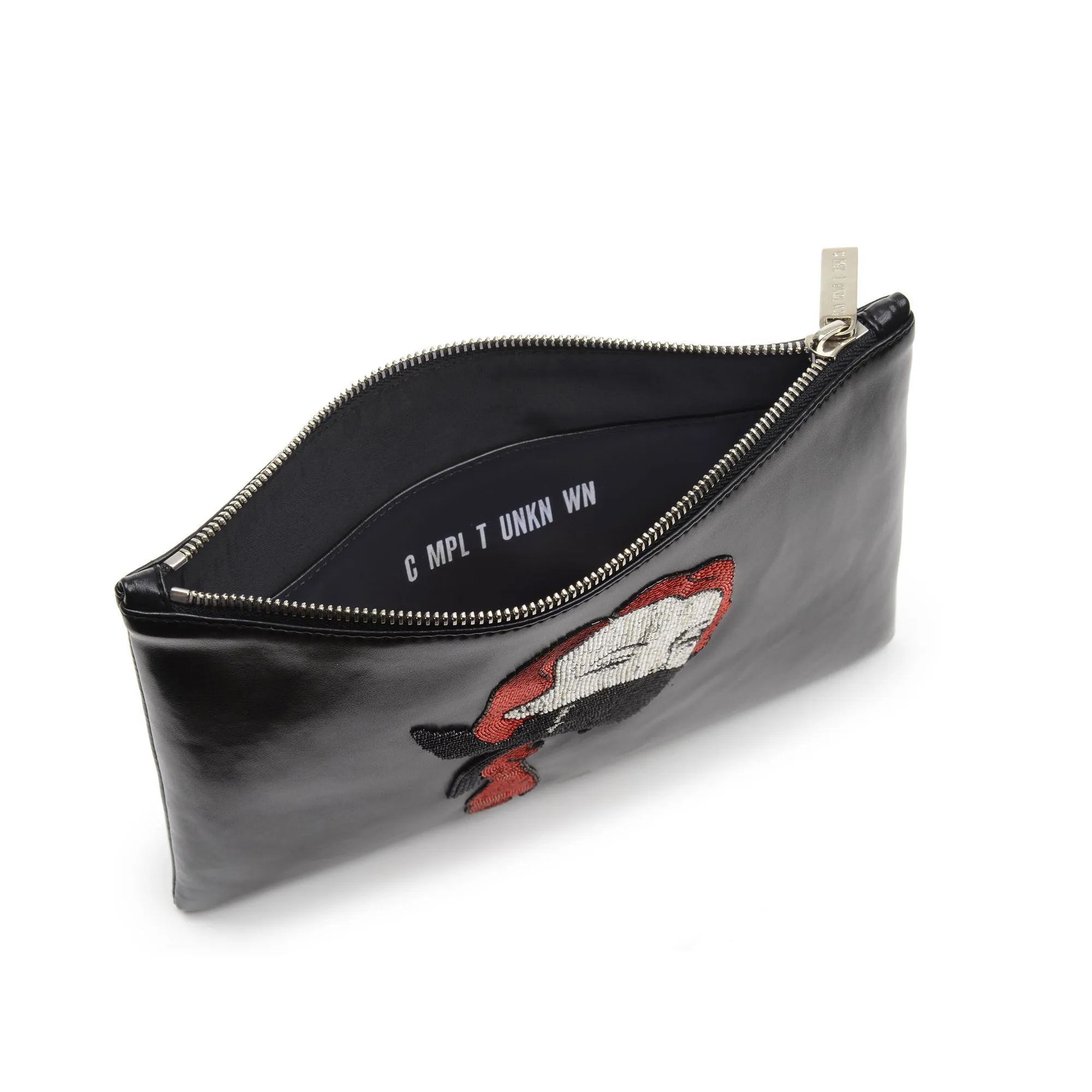 FETISH EMBROIDERED CLUTCH BAG