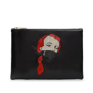 FETISH EMBROIDERED CLUTCH BAG