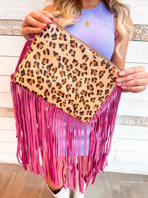 Fierce Fringe Cowhide Wristlet/Clutch