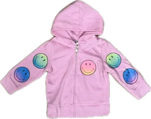 FIREHOUSE- Neon Smileys Zip-Up Hoodie (carnation)