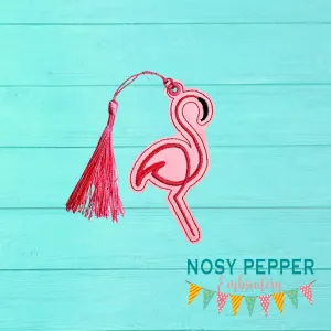 Flamingo Minimalist Bookmark/bag tag/ornament machine embroidery design DIGITAL DOWNLOAD