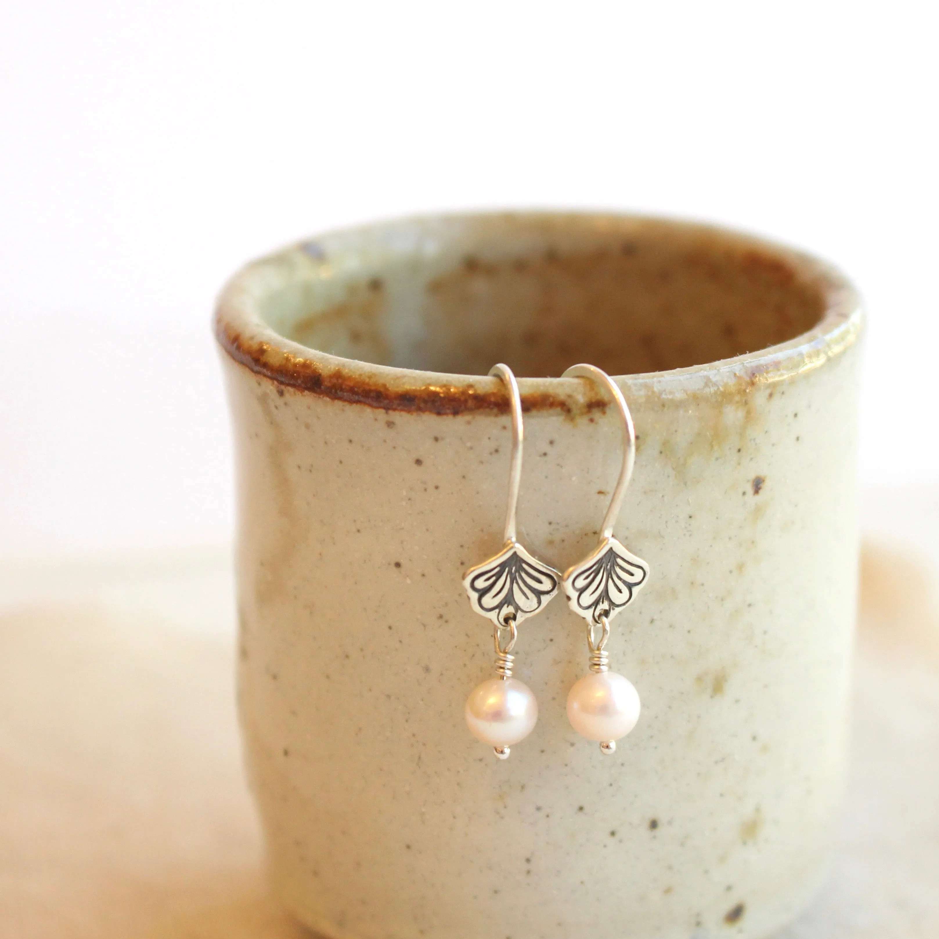 Fleur Drop Pearl Earrings