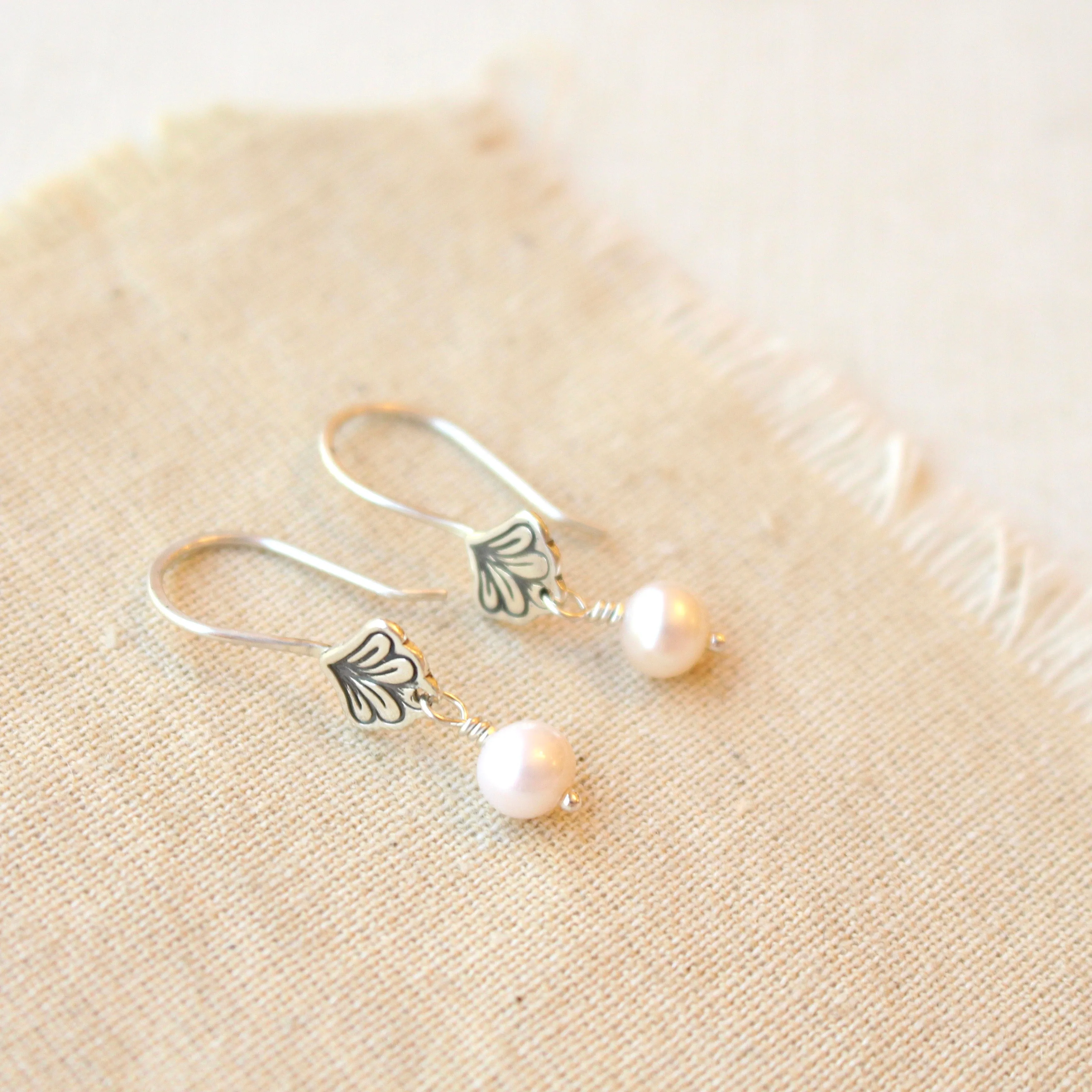 Fleur Drop Pearl Earrings
