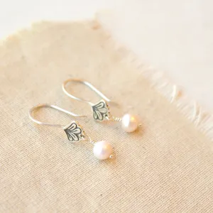 Fleur Drop Pearl Earrings