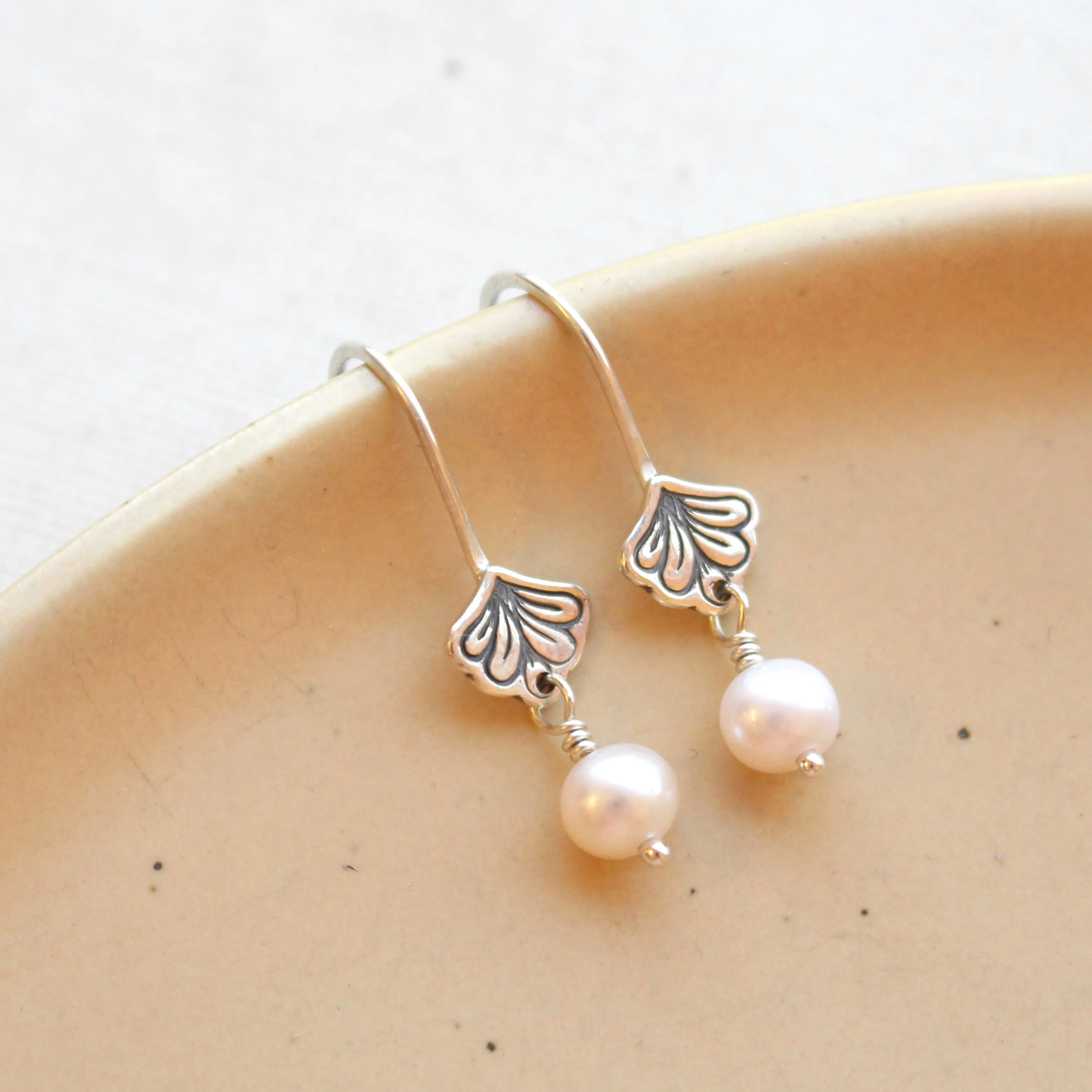 Fleur Drop Pearl Earrings