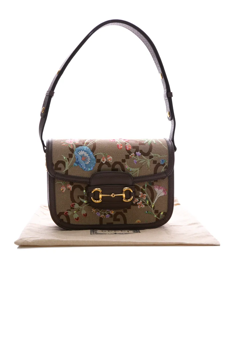 Floral 1955 Horsebit Shoulder Bag