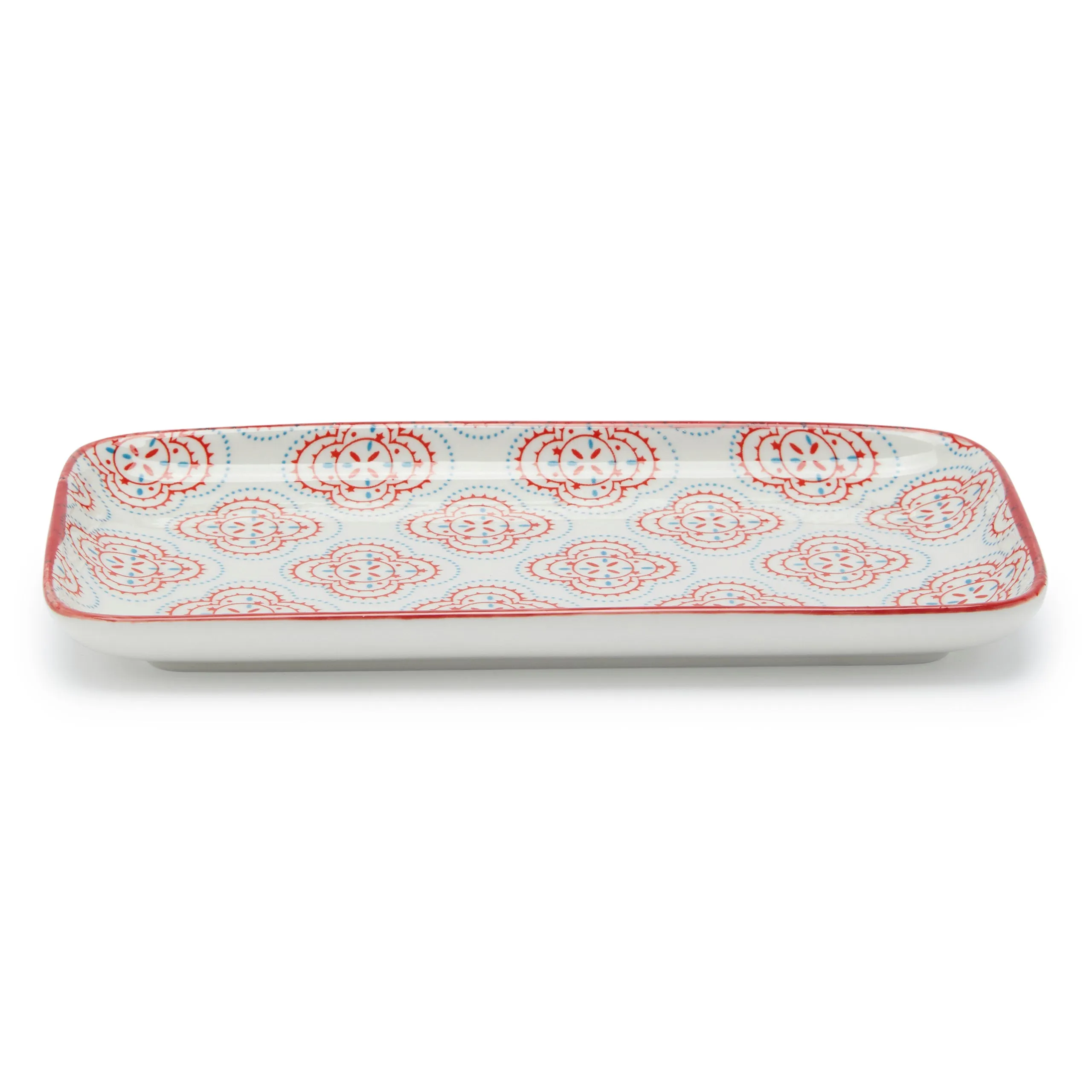 FLORAL MM REVERSE ARAB JAALI CERAMIC SQUARE PLATE (20×11×2 CM)