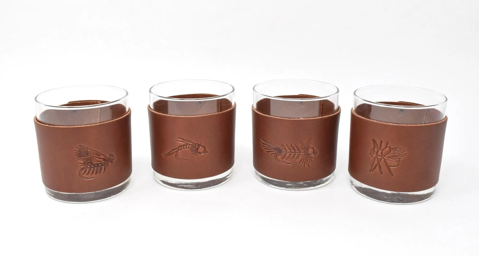 Fly Stamped Rocks Glasses
