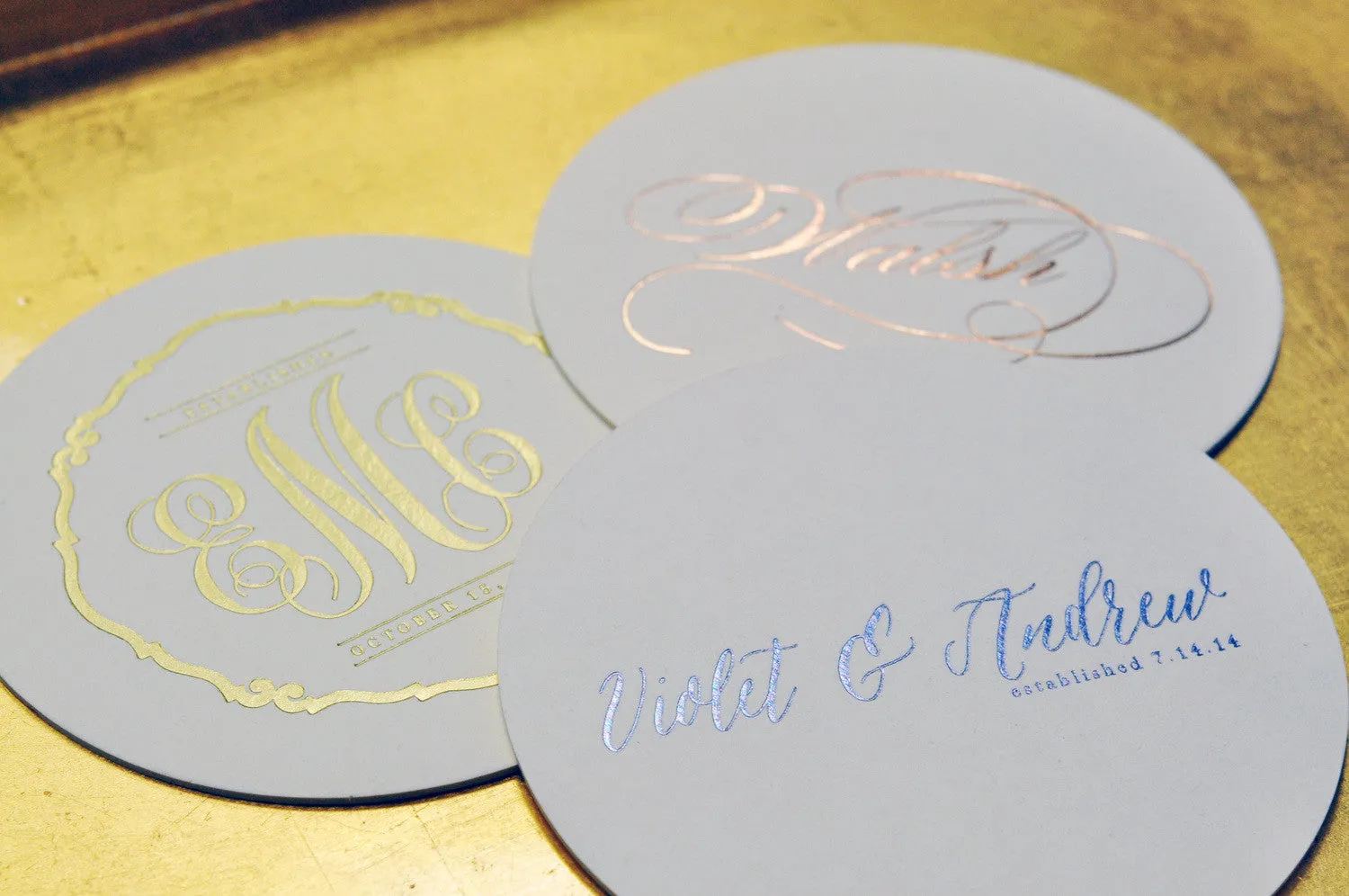Foil Stamped Coasters - M119