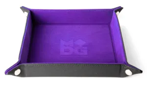 Fold Up Velvet Dice Tray - Leather Purple