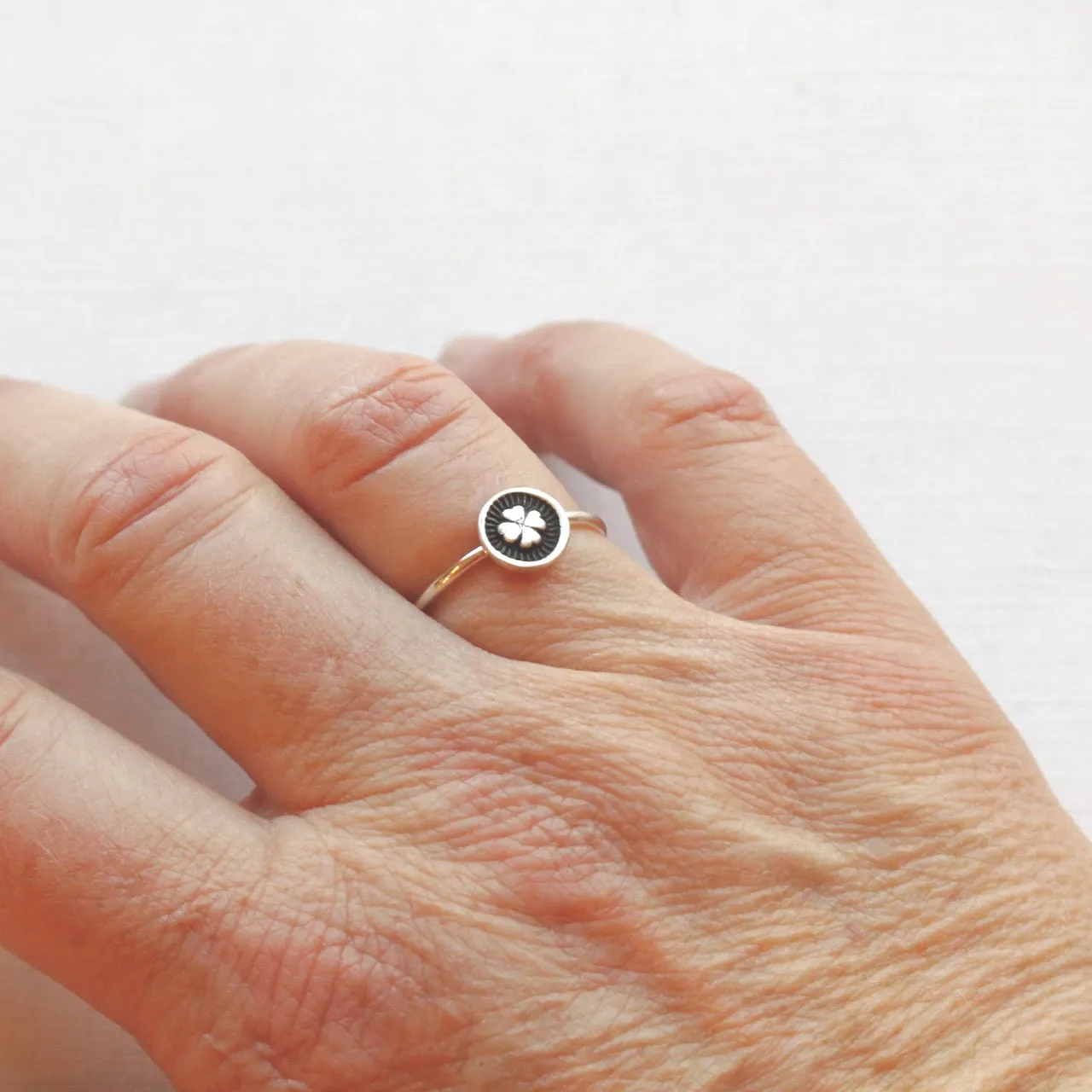 Four Leaf Clover Stacking Ring