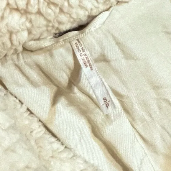 Free People Peacoat Notched Teddy Sherpa Oversized Oatmeal Small Double Breast