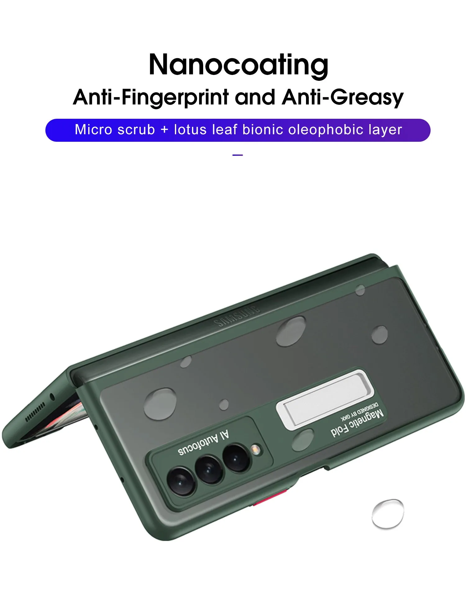 Frosted Translucent Case For Samsung Galaxy Z Fold 3 5G Magnetic Holder TPU Frame Hard Back Cover For Galaxy Z Fold3 5G Case