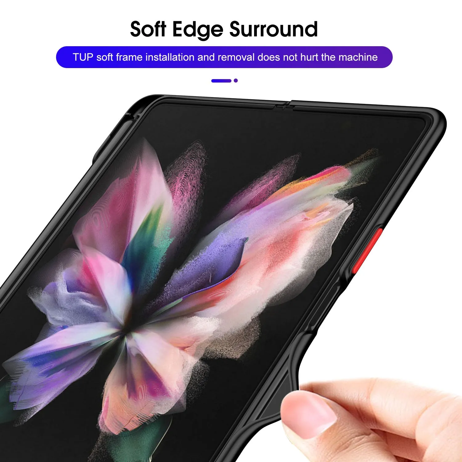 Frosted Translucent Case For Samsung Galaxy Z Fold 3 5G Magnetic Holder TPU Frame Hard Back Cover For Galaxy Z Fold3 5G Case
