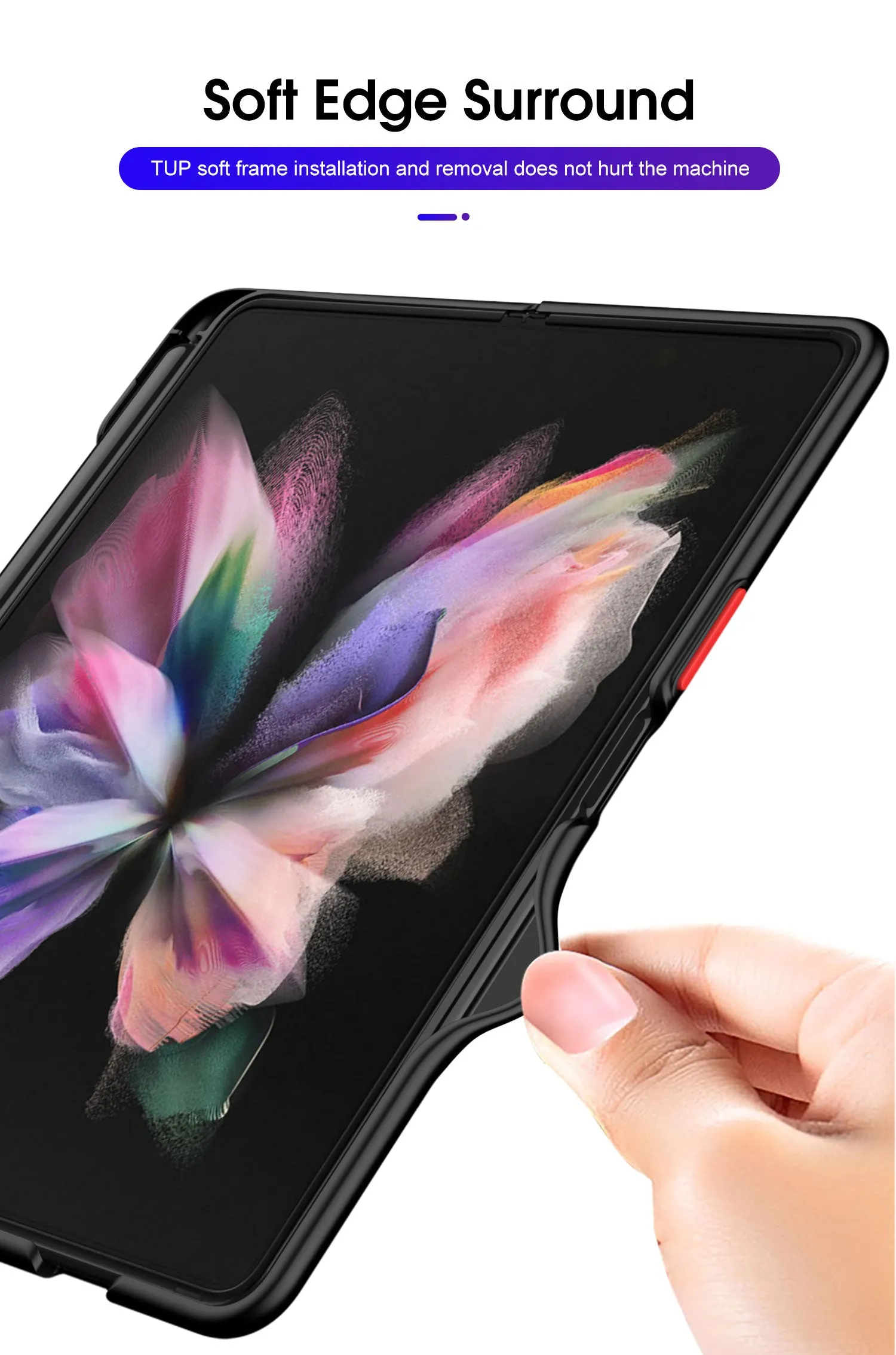 Frosted Translucent Case For Samsung Galaxy Z Fold 3 5G Magnetic Holder TPU Frame Hard Back Cover For Galaxy Z Fold3 5G Case