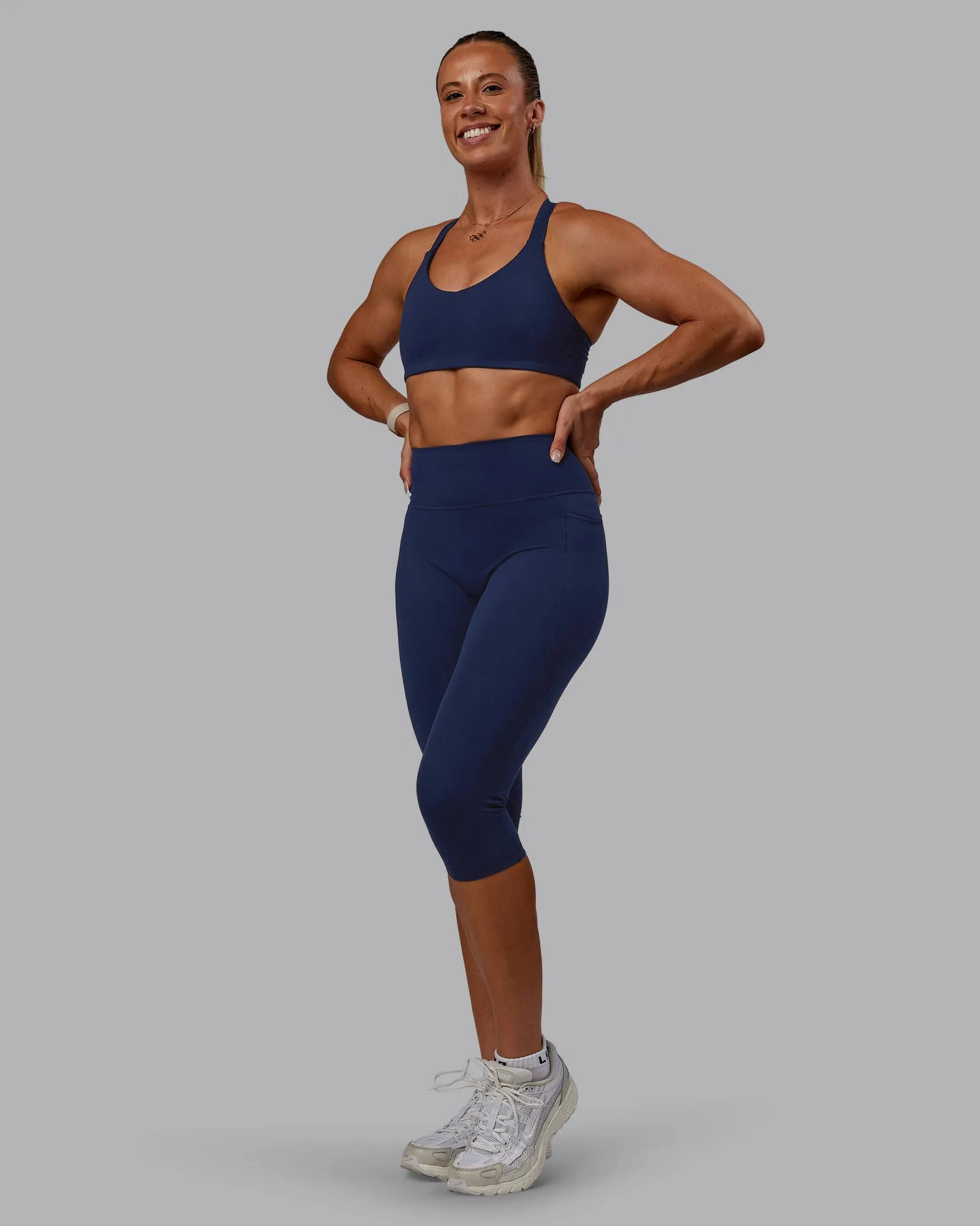 Fusion 3/4 Length Tight with Pockets - Future Navy