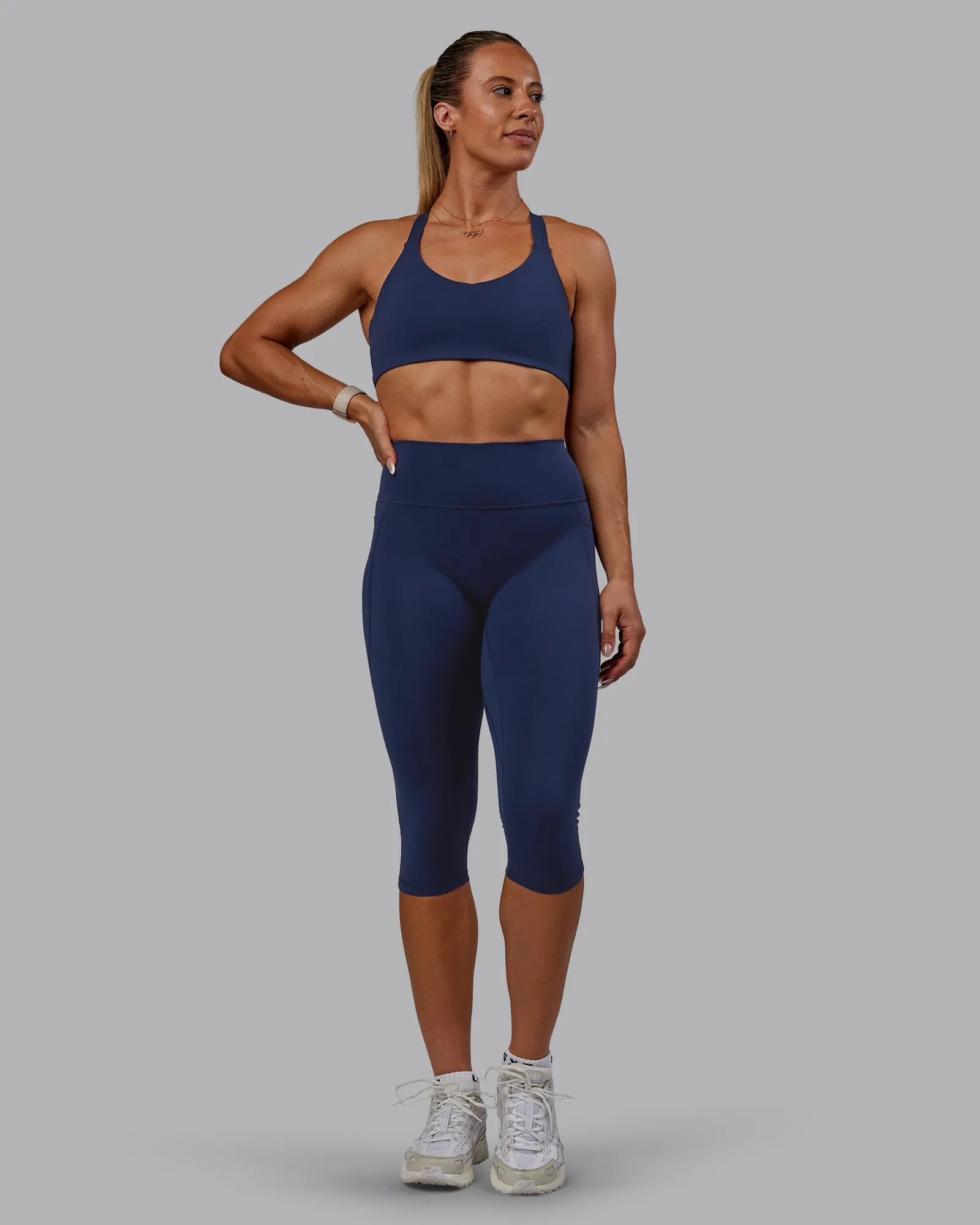 Fusion 3/4 Length Tight with Pockets - Future Navy