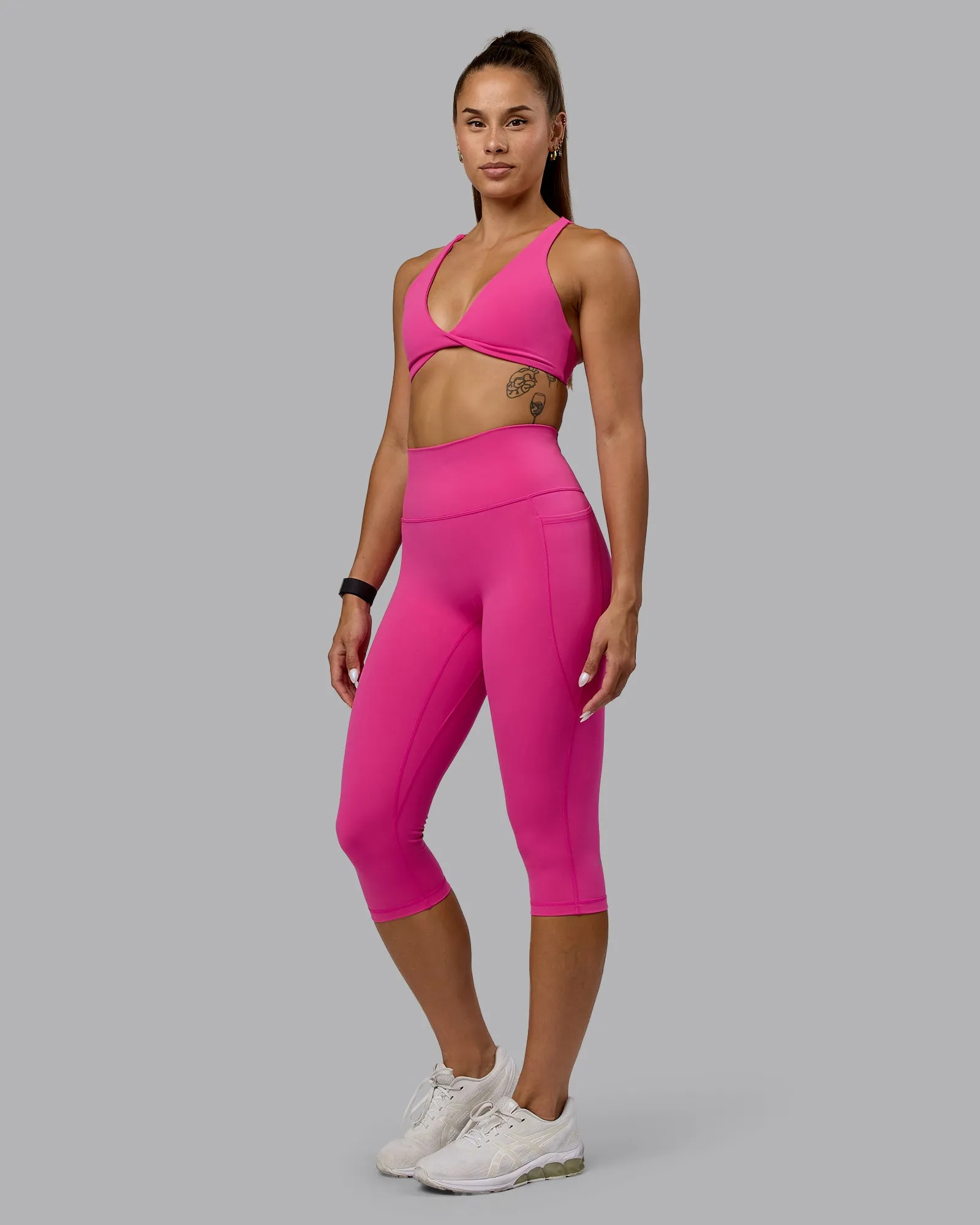 Fusion 3/4 Length Tights - Fuchsia Pink