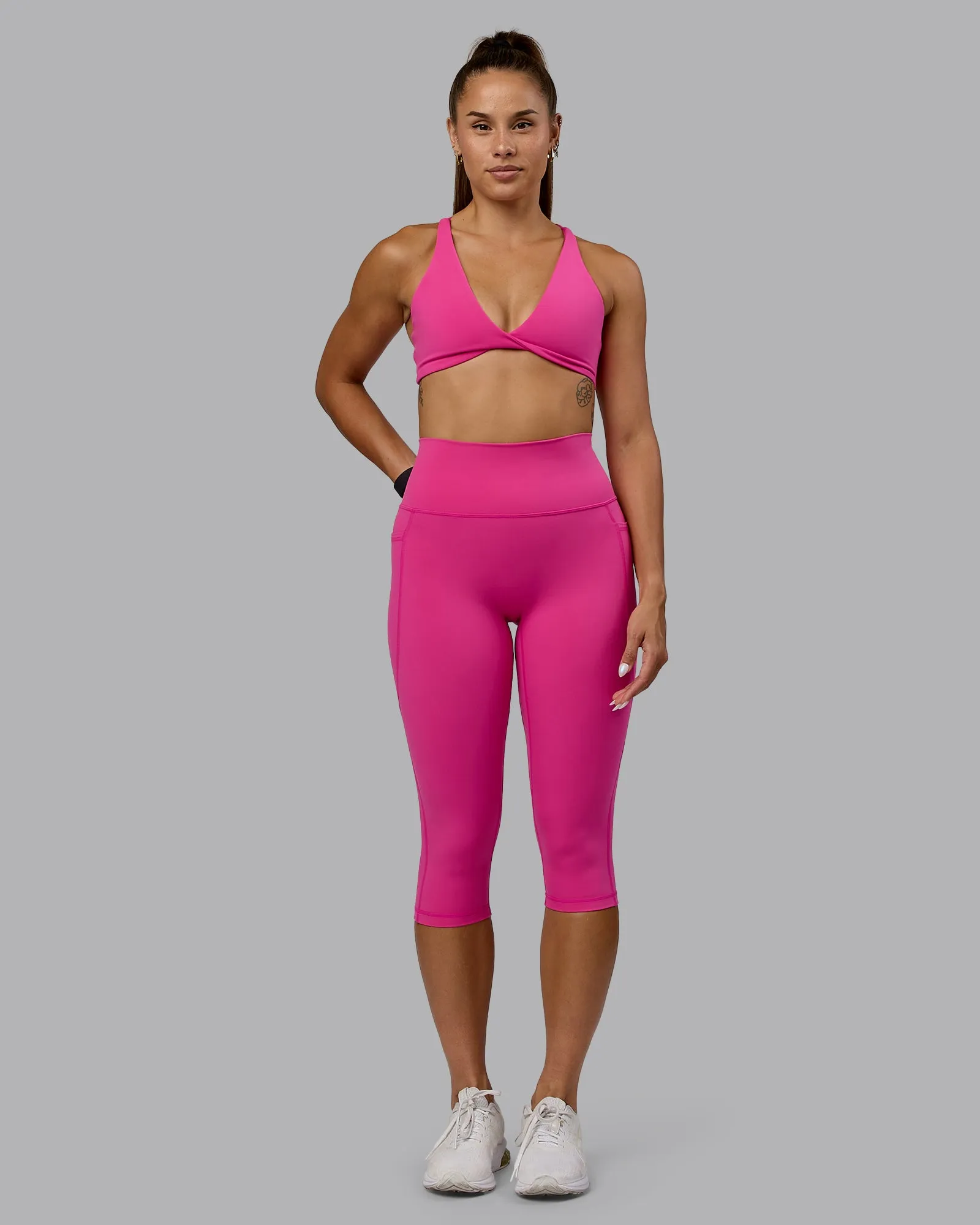 Fusion 3/4 Length Tights - Fuchsia Pink