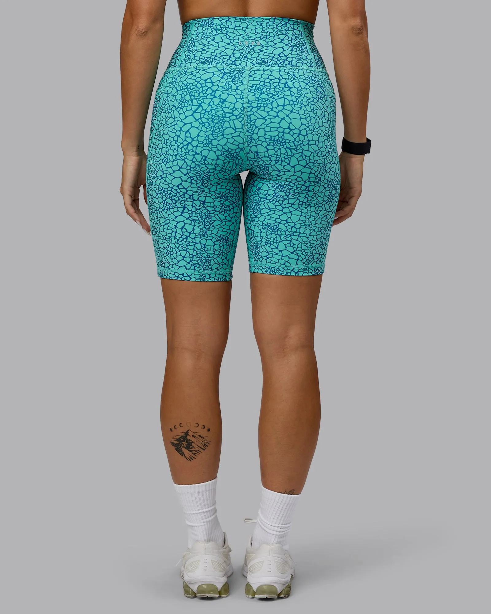 Fusion Bike Shorts with Pockets - Aquatic Awe Vitality Print