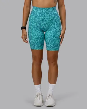 Fusion Bike Shorts with Pockets - Aquatic Awe Vitality Print