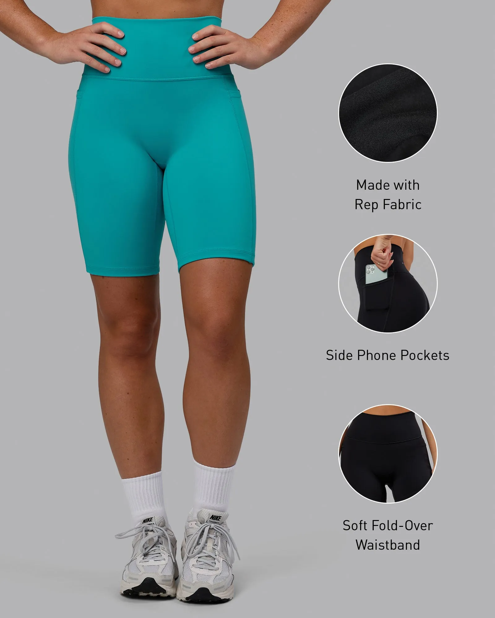 Fusion Bike Shorts with Pockets - Uplift Blue