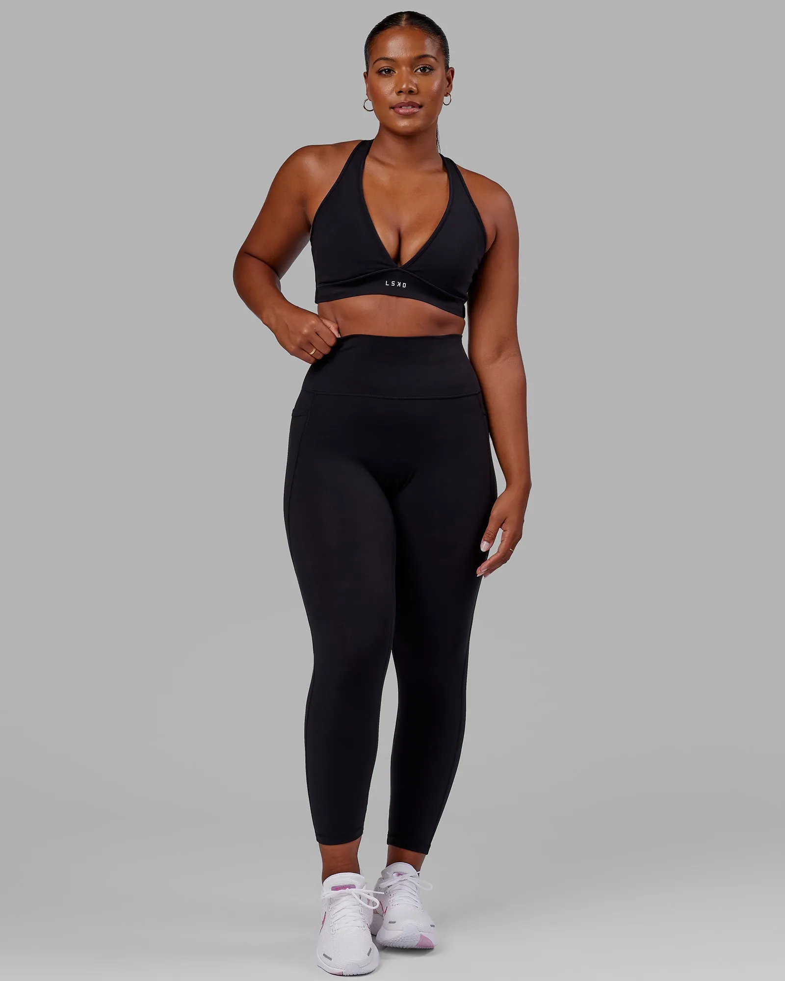 Fusion Full Length Tights with Pockets - Black Reflective