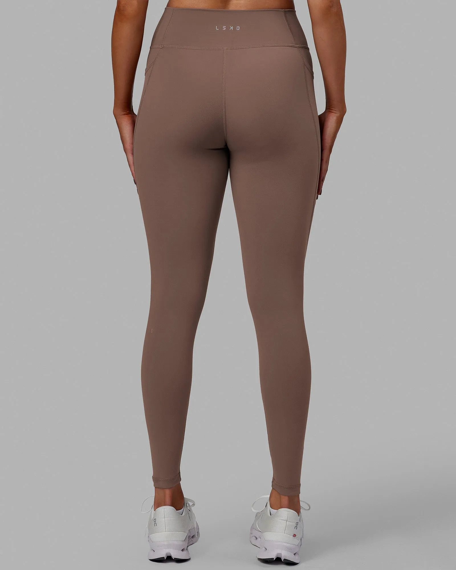Fusion Full Length Tights with Pockets - Deep Taupe