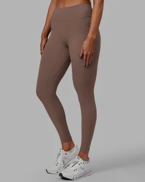 Fusion Full Length Tights with Pockets - Deep Taupe