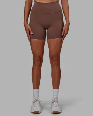 Fusion Mid Short Tights with Pockets - Dull Rust